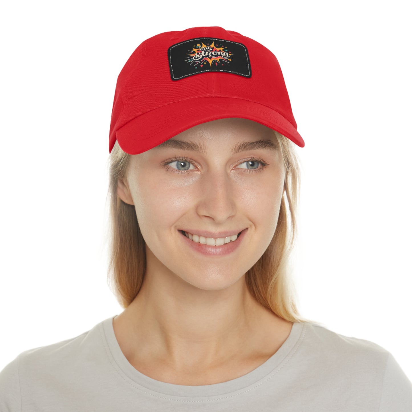 "Erie Strong Unisex Hat with Leather Patch Design"
