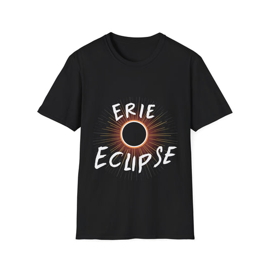 Radiant Erie Eclipse Burst, Unisex Softstyle Tee, Trendy Graphic T-Shirt, Stylish Casual Wear