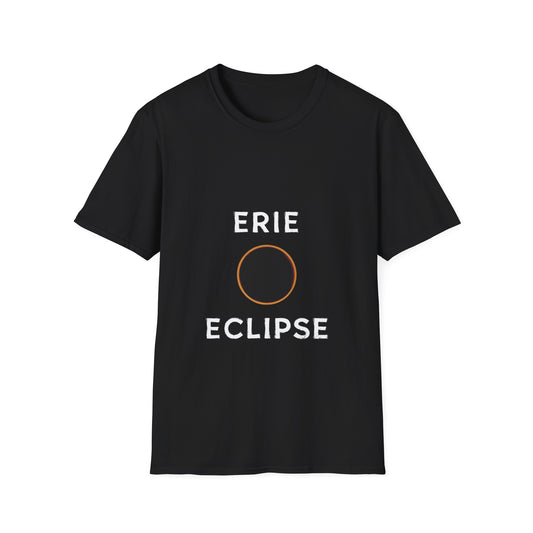 Erie Eclipse T-Shirt, Unisex Softstyle, Trendy Casual Tee, Celestial Event Tops