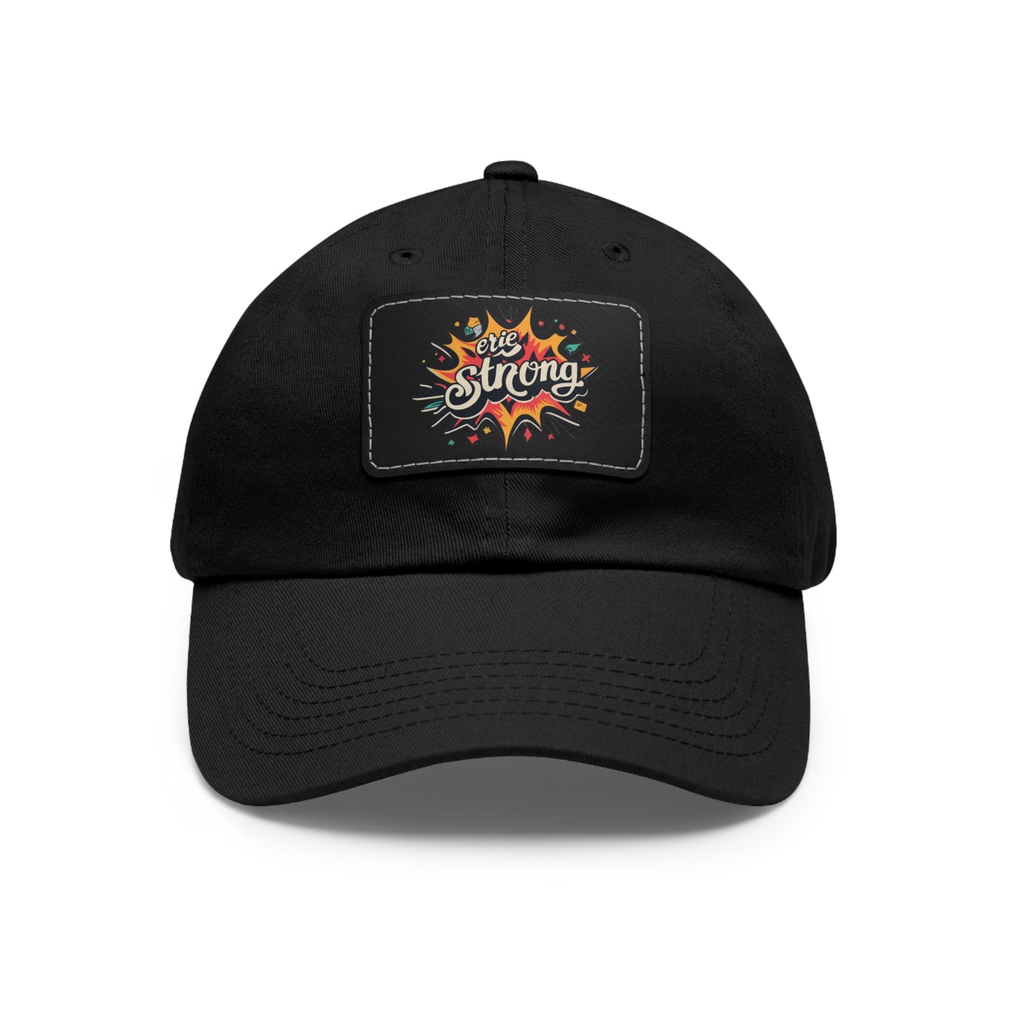 "Erie Strong Unisex Hat with Leather Patch Design"