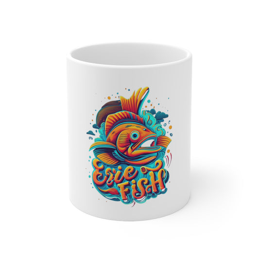 Erie Fish Design 11oz Ceramic Mug - Personalized Gift
