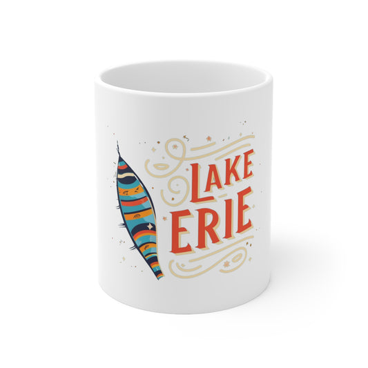 Lake Erie Design 11oz Ceramic Mug - Dishwasher Safe Gift