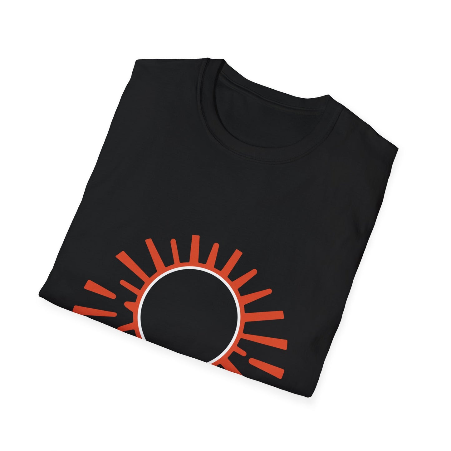 Erie Eclipse Black Tee, Unisex Softstyle Tee, Stylish Graphic T-Shirt, Trendy Top