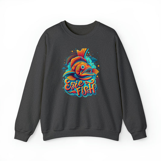 Erie Fish Crewneck Sweatshirt, Custom Erie Shirt, Custom Shirt Design, Fishing Apparel, Erie Gifts, Lake Erie, Fishing Lover, Gift for Fisherman