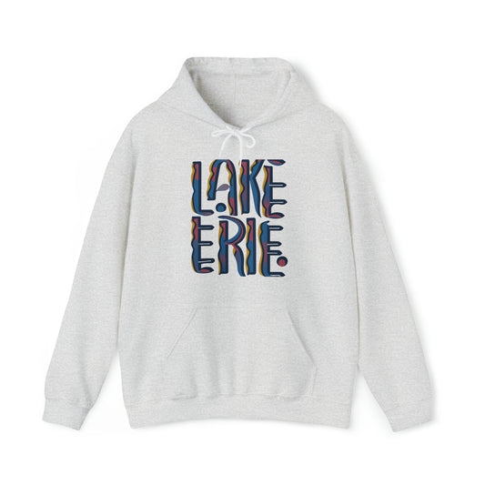 Unisex Heavy Blend Hoodie, Abstract Waves of Erie Design