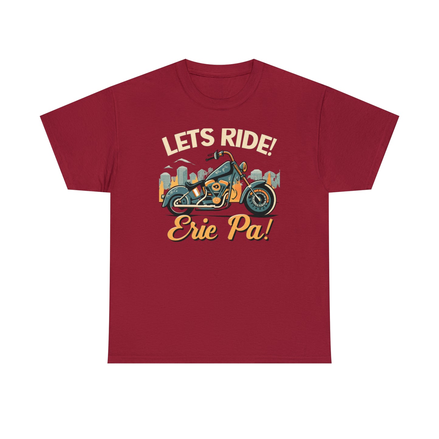 Erie Custom Unisex Heavy Cotton T-Shirt - Let's Ride Design