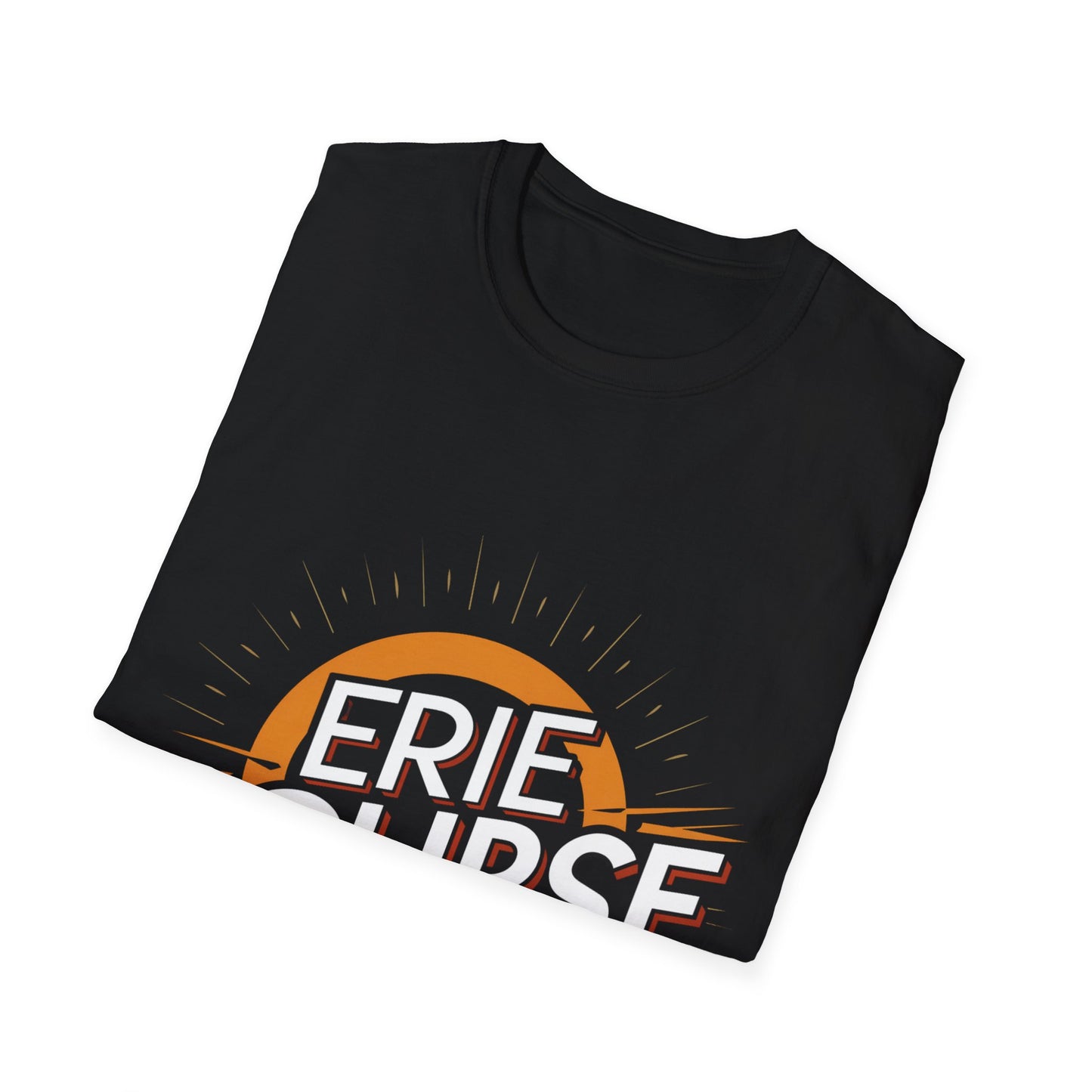 Sunburst Erie Eclipse 2024, Softstyle Tee, Solar Event Unisex T-Shirt, Eclipse Shirt