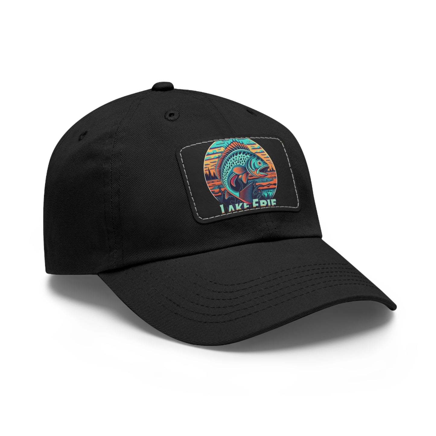 Lake Erie Unisex Leather Patch Hat - Quality Custom Cap