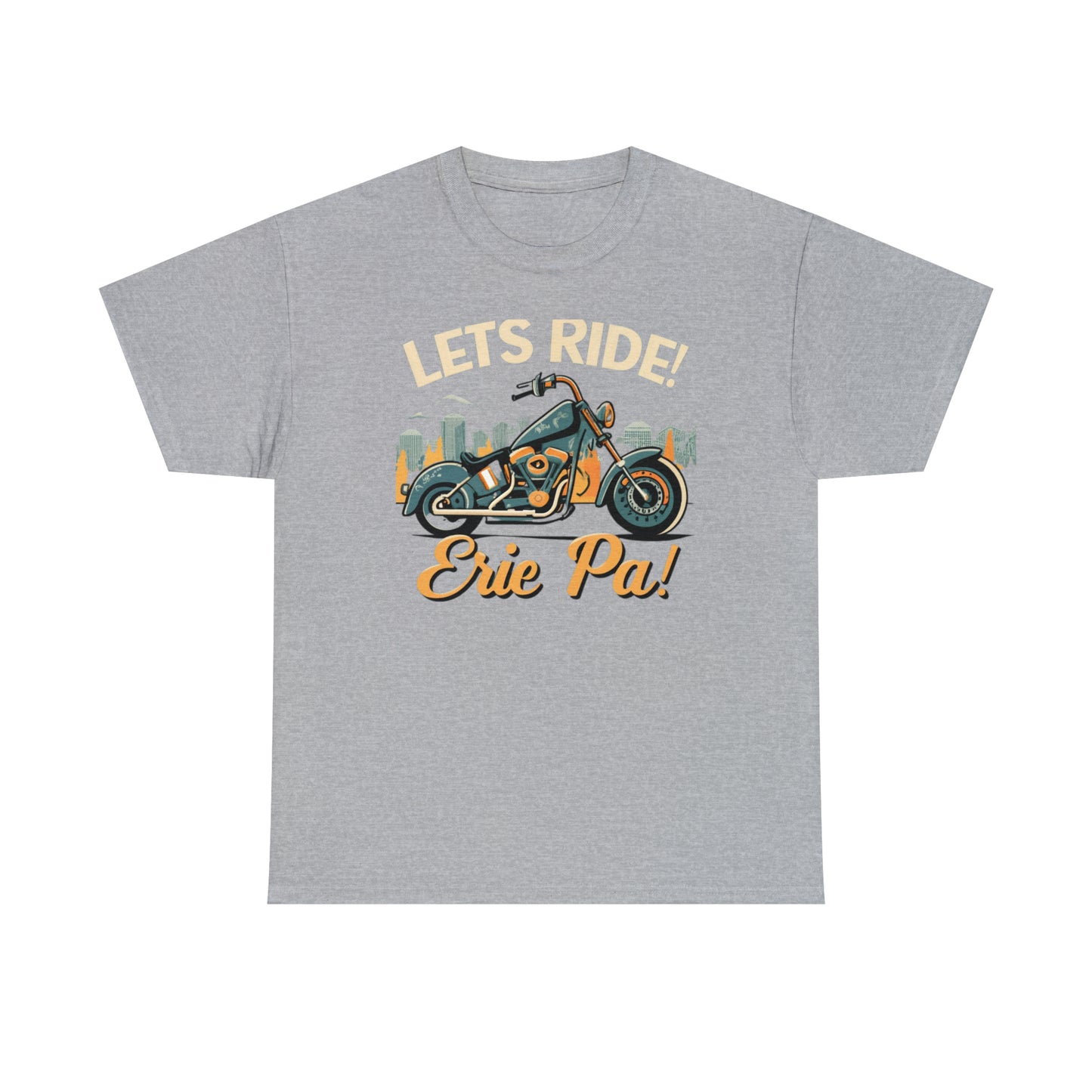 Erie Custom Unisex Heavy Cotton T-Shirt - Let's Ride Design