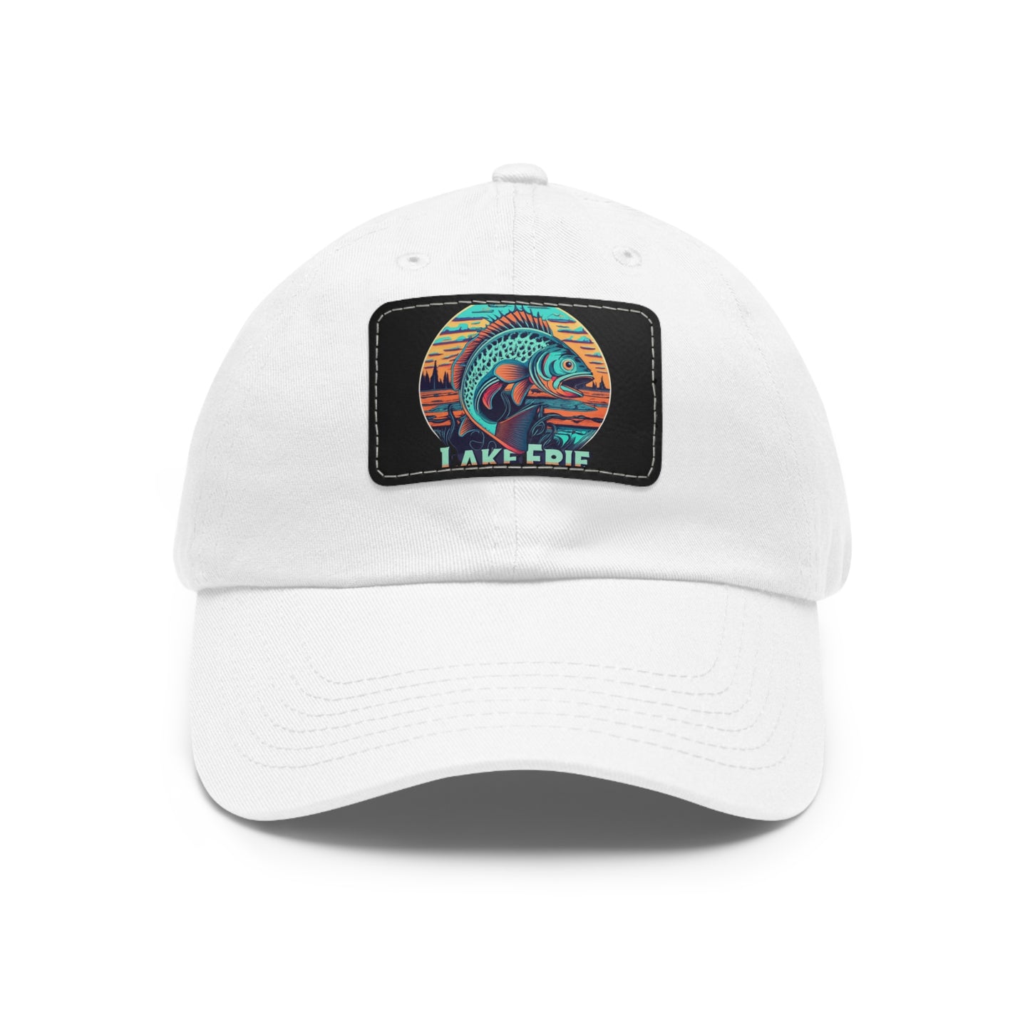 Lake Erie Unisex Leather Patch Hat - Quality Custom Cap