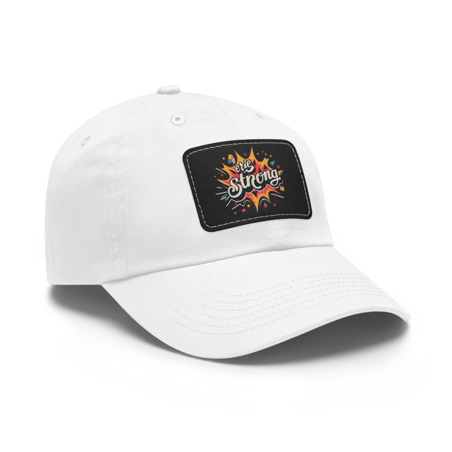 "Erie Strong Unisex Hat with Leather Patch Design"
