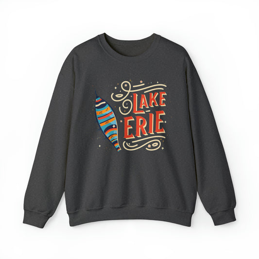 Personalized Lake Erie Design Crewneck Sweatshirt