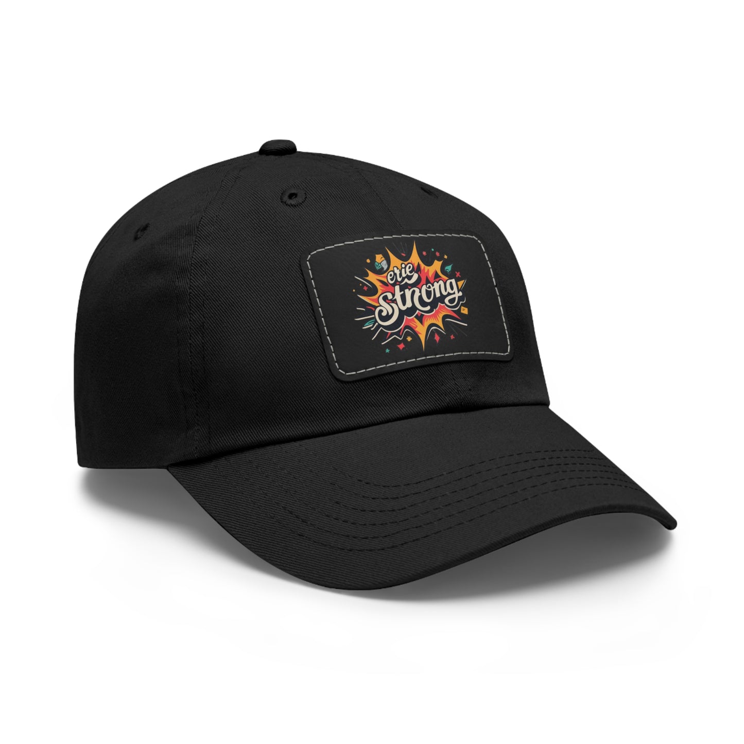 "Erie Strong Unisex Hat with Leather Patch Design"