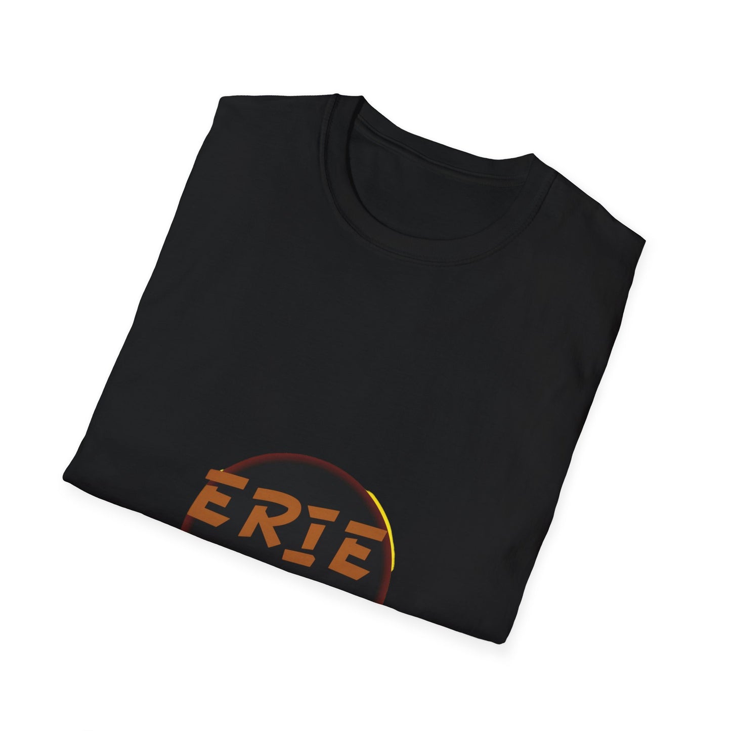 Erie Eclipse Emblem, Unisex Softstyle Tee, Fashionable Graphic T-Shirt, Comfort Fit
