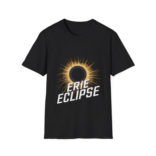 Erie Eclipse Solar Burst, Unisex Softstyle Tee, Stylish Comfort Fit, Sun Graphic Shirt