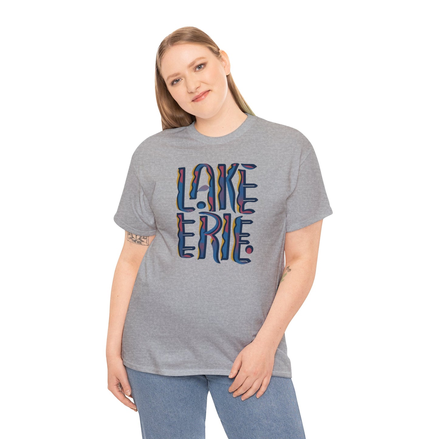 Erie Abstract Waves, Unisex Heavy Cotton Tee