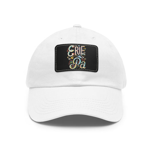 Erie PA Embroidered Leather Patch Hat - Unisex Adjustable