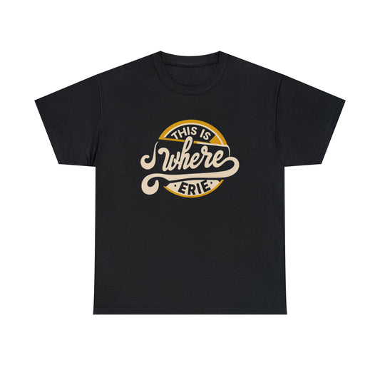 Erie Design Unisex Heavy Cotton Tee, Personalized Gift T-Shirt