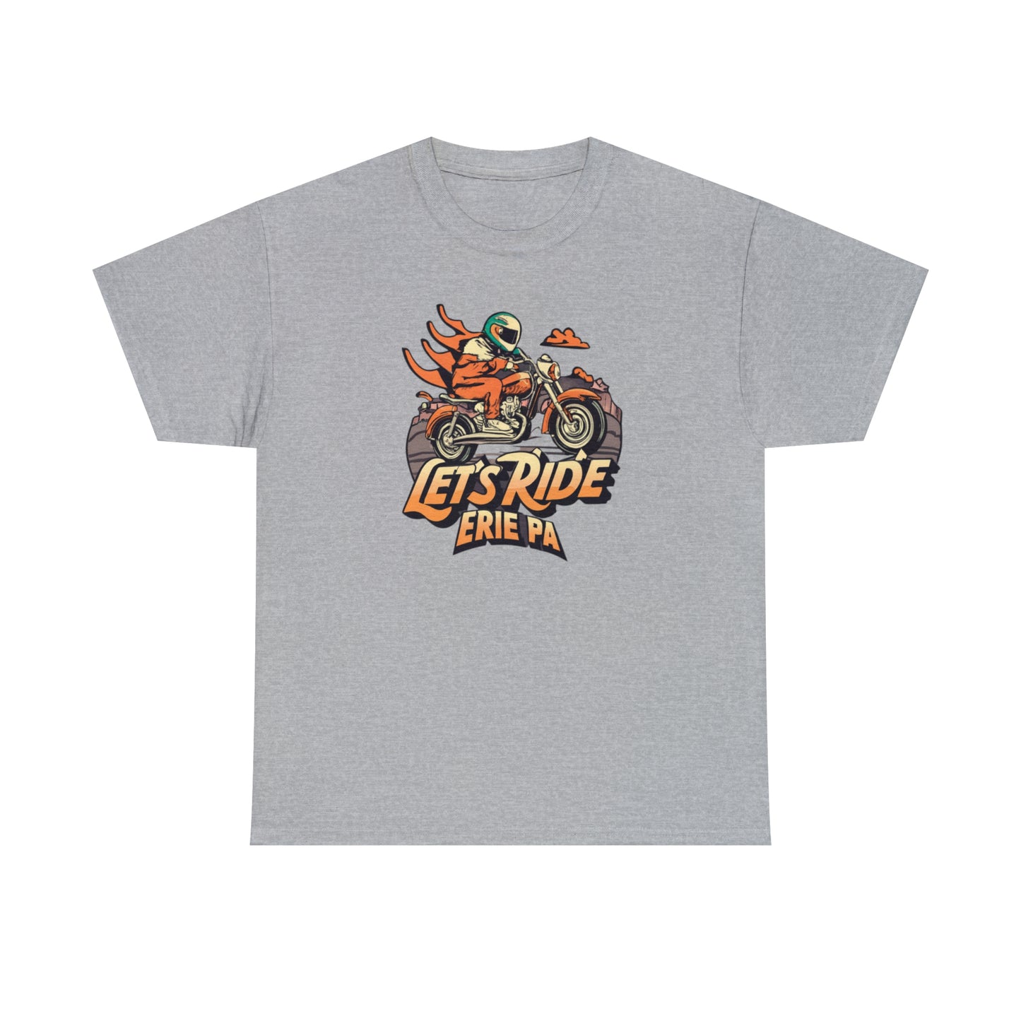 "Erie Custom Unisex Cotton Tee - Let's Ride Design"