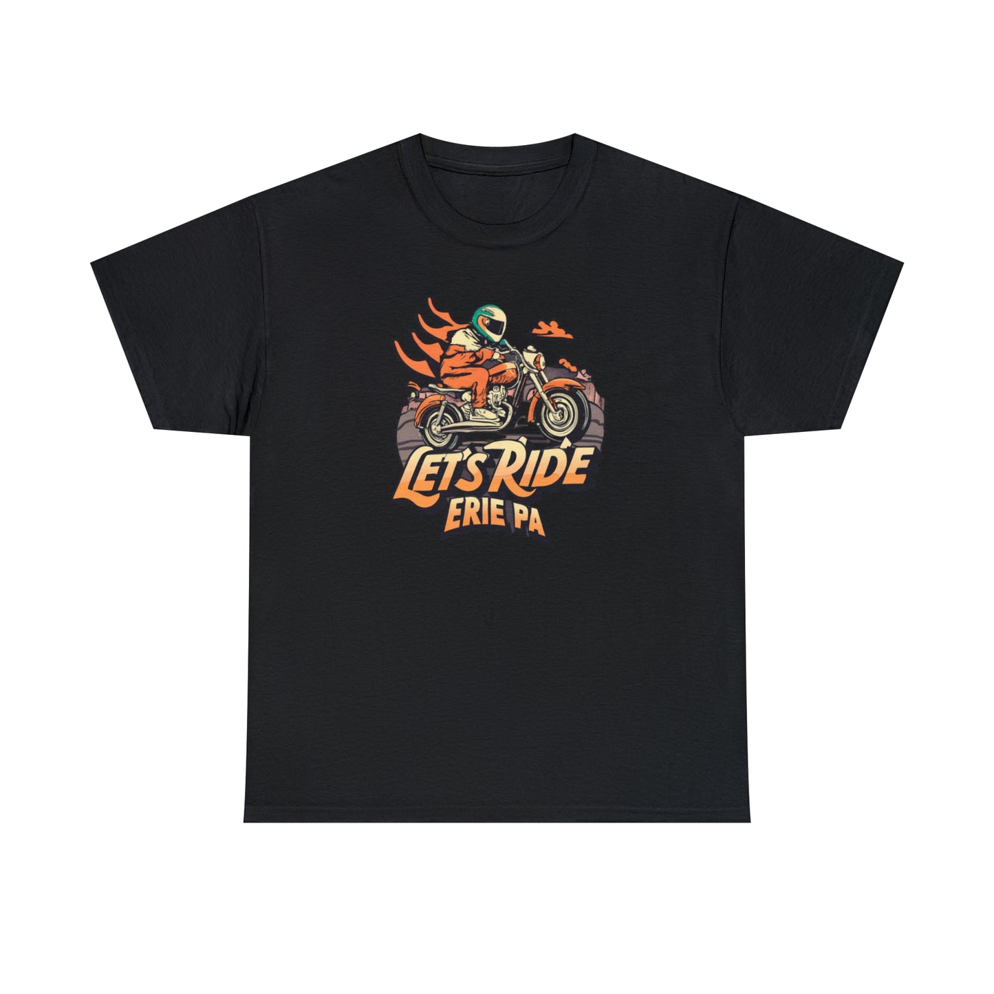 "Erie Custom Unisex Cotton Tee - Let's Ride Design"
