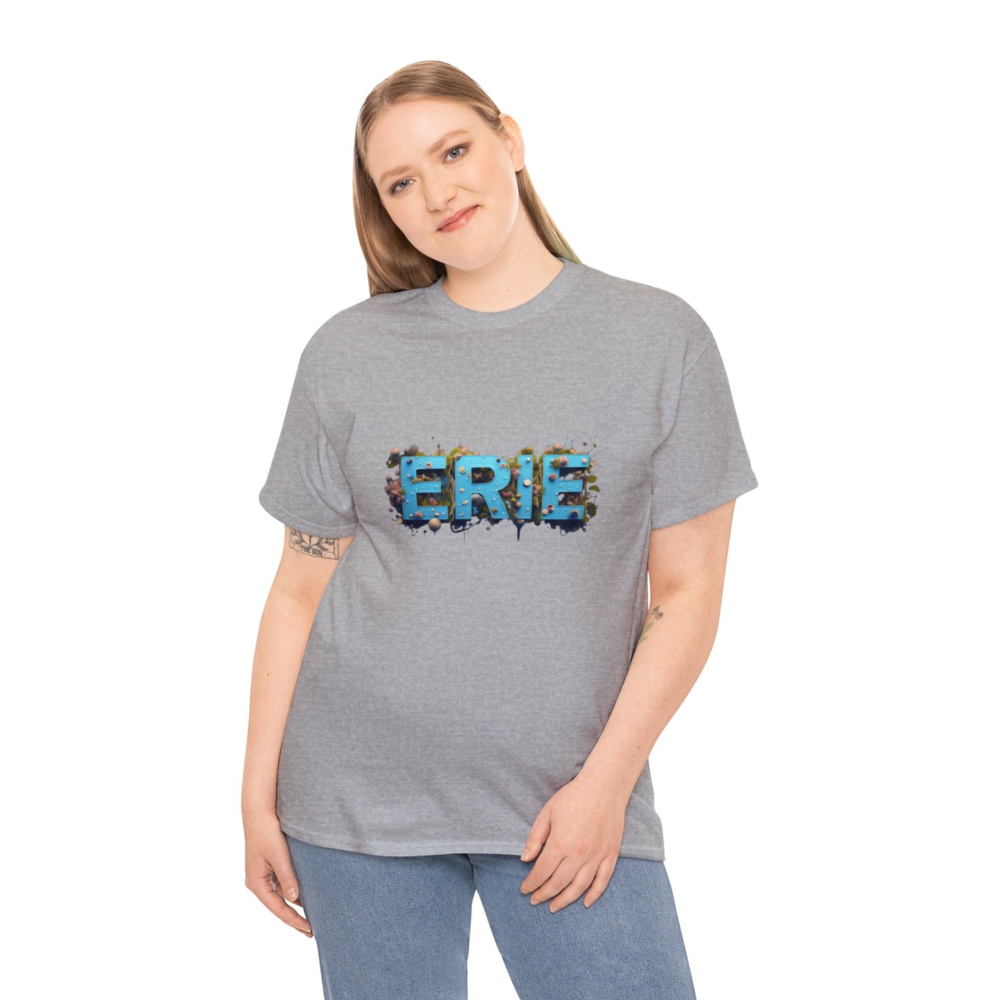 Unisex Heavy Cotton Tee, Mystic Maritime Mural of Erie