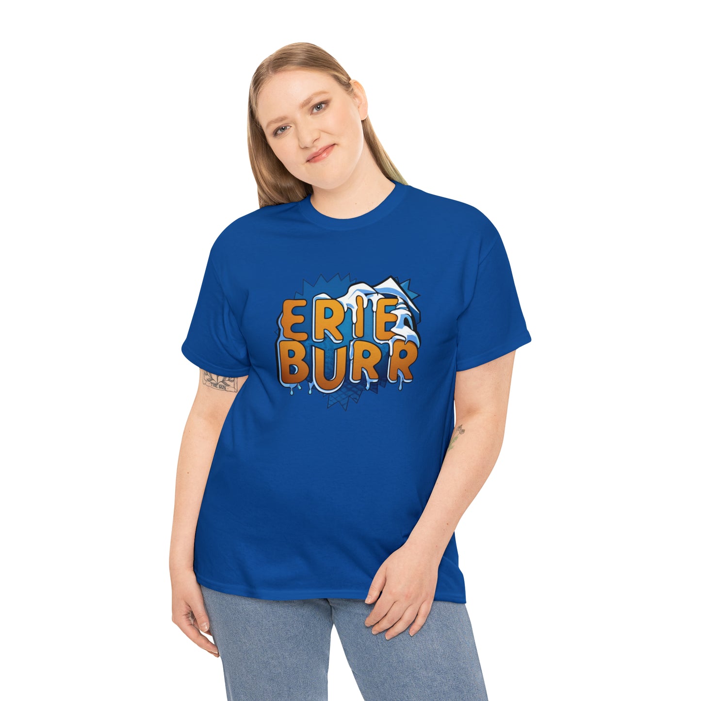 Unisex Heavy Cotton Tee, Custom Design Erie Shirt, Comfy Cotton Top, Casual Erie Burr Design Tee, Unique Custom Made Shirt, Erie Burr Cotton Tee