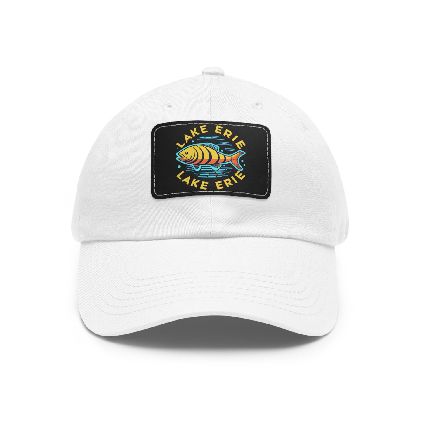 "Premium Lake Erie Design Hat with Leather Patch"