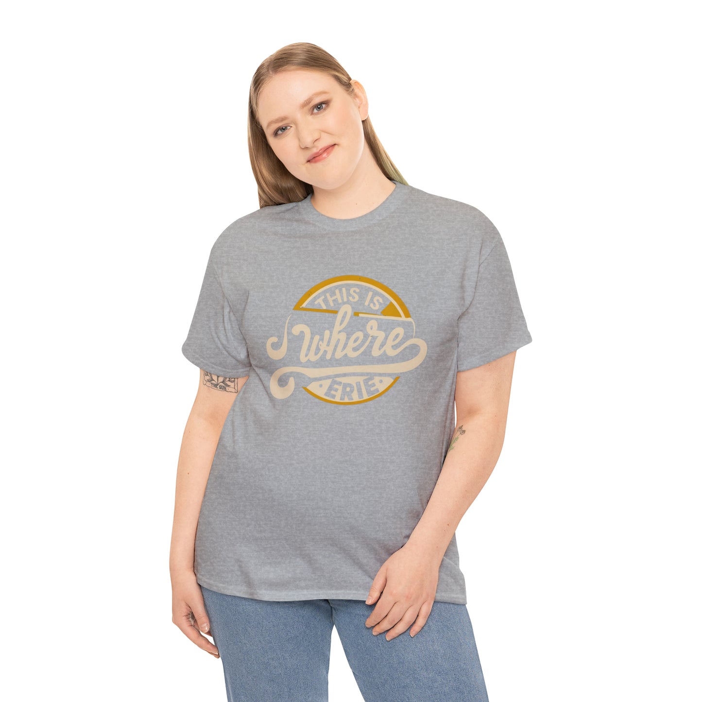 Erie Design Unisex Heavy Cotton Tee, Personalized Gift T-Shirt
