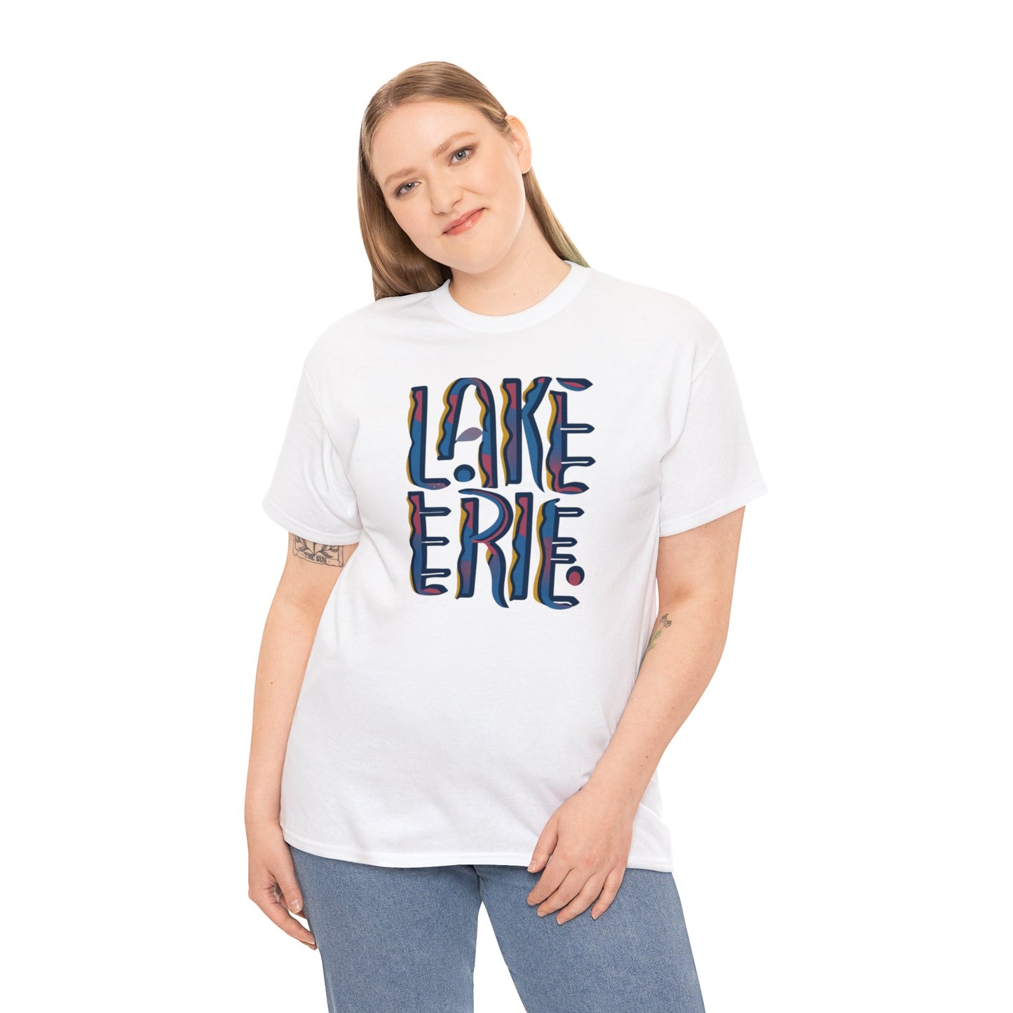 Erie Abstract Waves, Unisex Heavy Cotton Tee