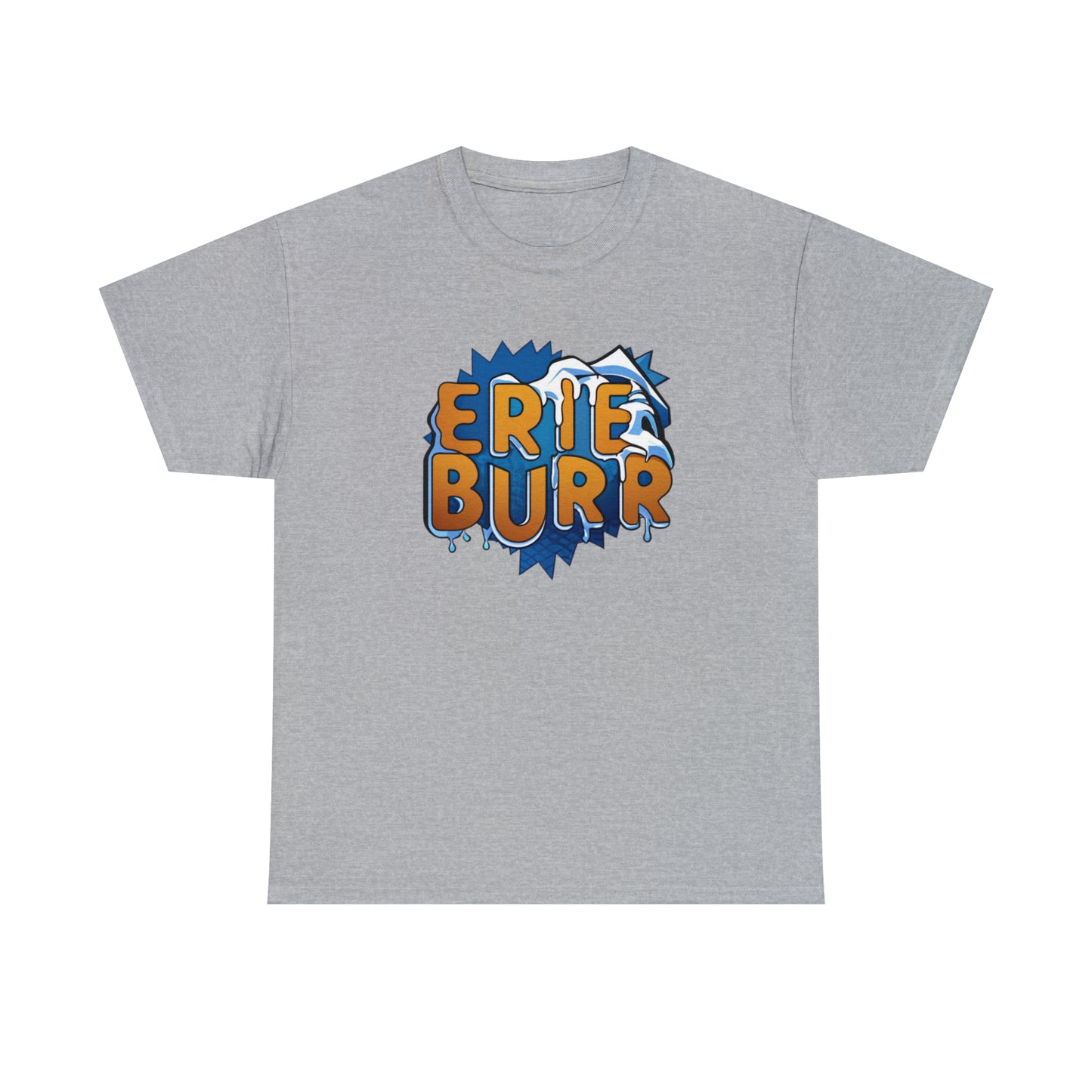 Unisex Heavy Cotton Tee, Custom Design Erie Shirt, Comfy Cotton Top, Casual Erie Burr Design Tee, Unique Custom Made Shirt, Erie Burr Cotton Tee