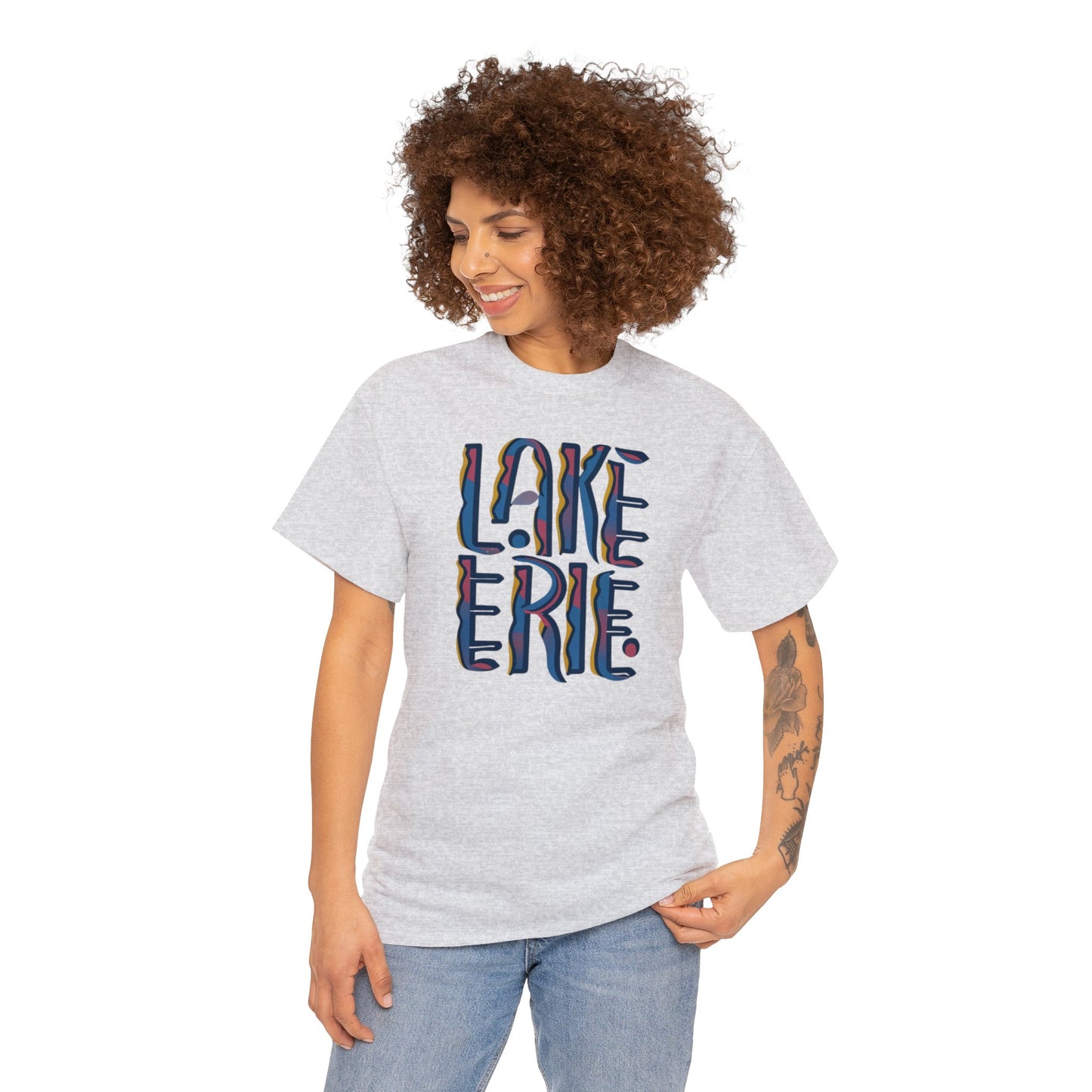Erie Abstract Waves, Unisex Heavy Cotton Tee