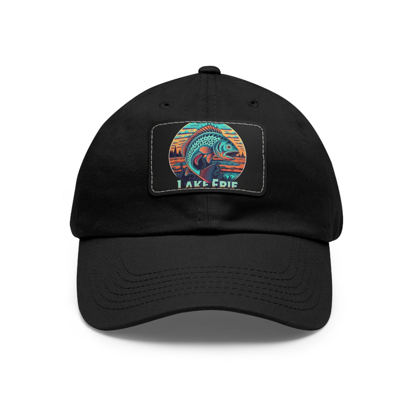 Lake Erie Unisex Leather Patch Hat - Quality Custom Cap