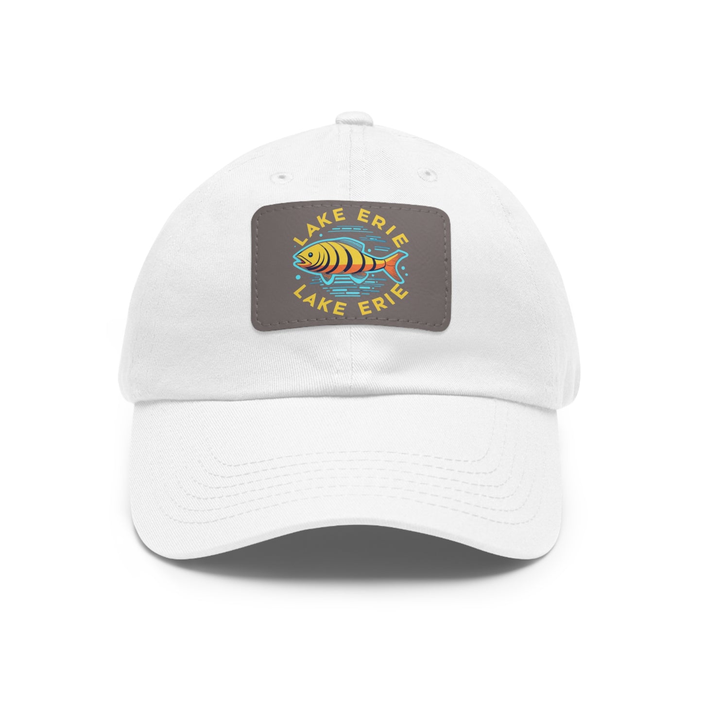 "Premium Lake Erie Design Hat with Leather Patch"