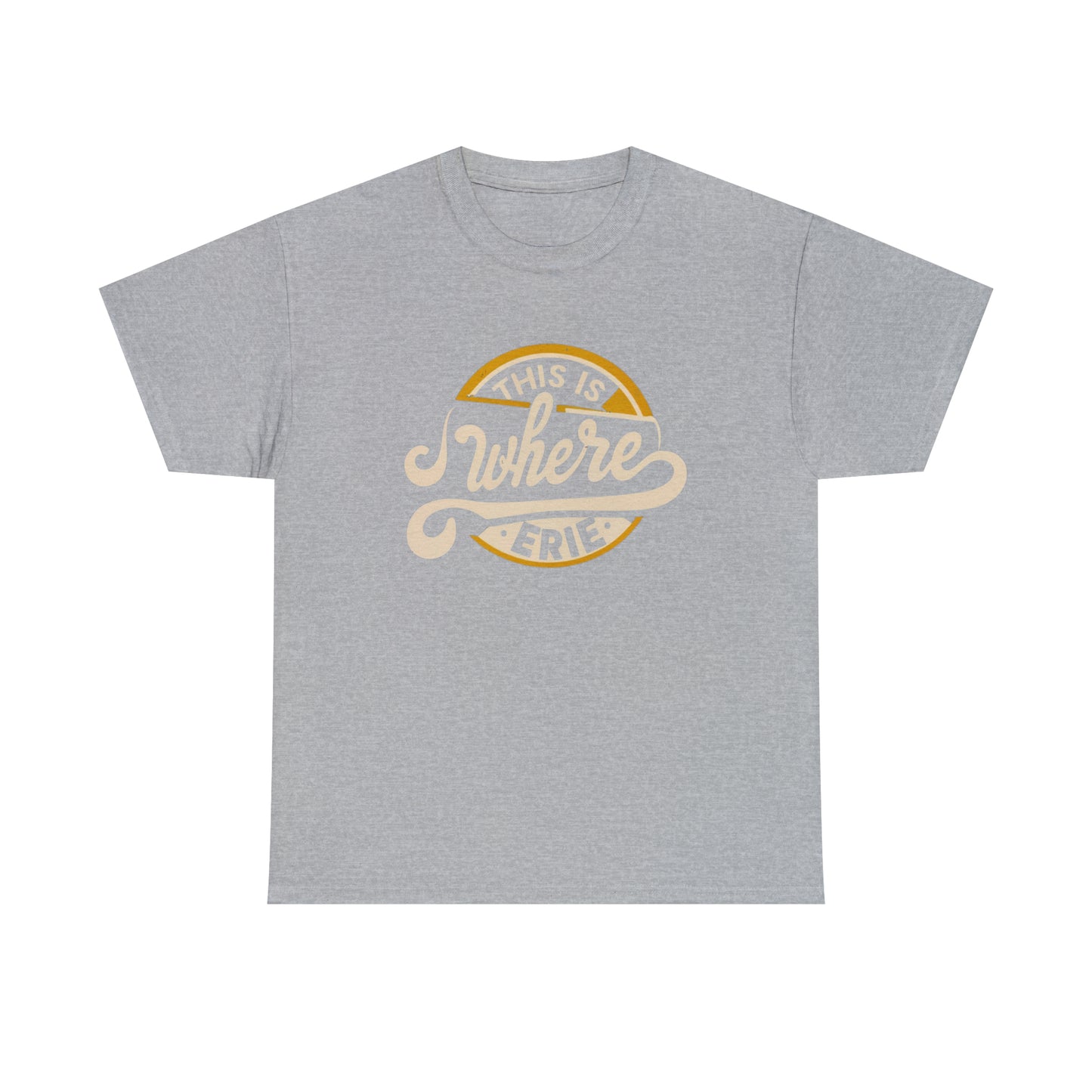 Erie Design Unisex Heavy Cotton Tee, Personalized Gift T-Shirt