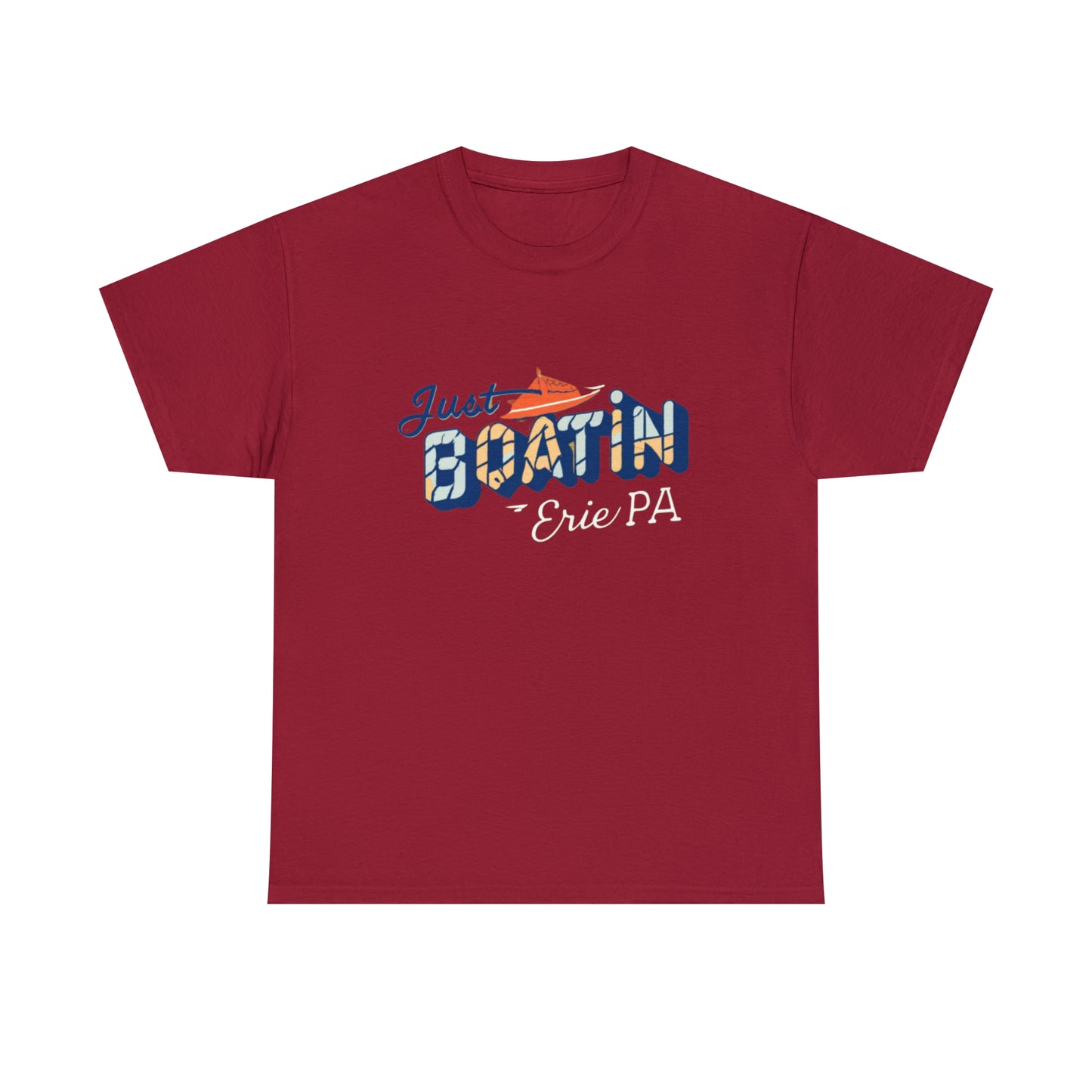 Unisex Erie Just Boatin' Heavy Cotton T-Shirt Custom Design