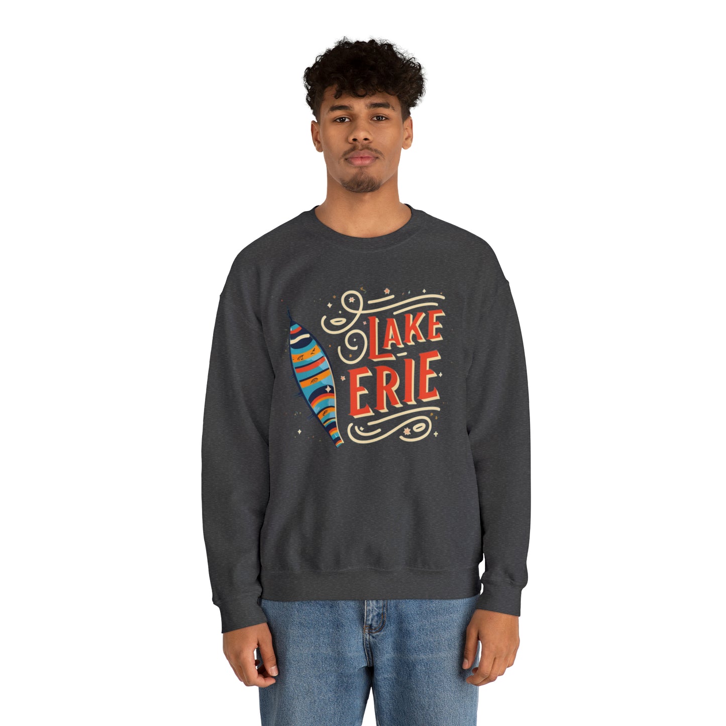 Personalized Lake Erie Design Crewneck Sweatshirt