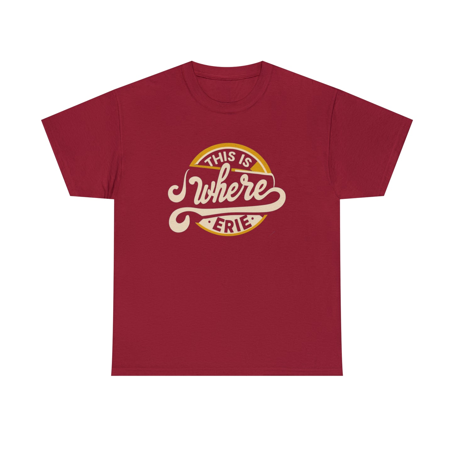 Erie Design Unisex Heavy Cotton Tee, Personalized Gift T-Shirt