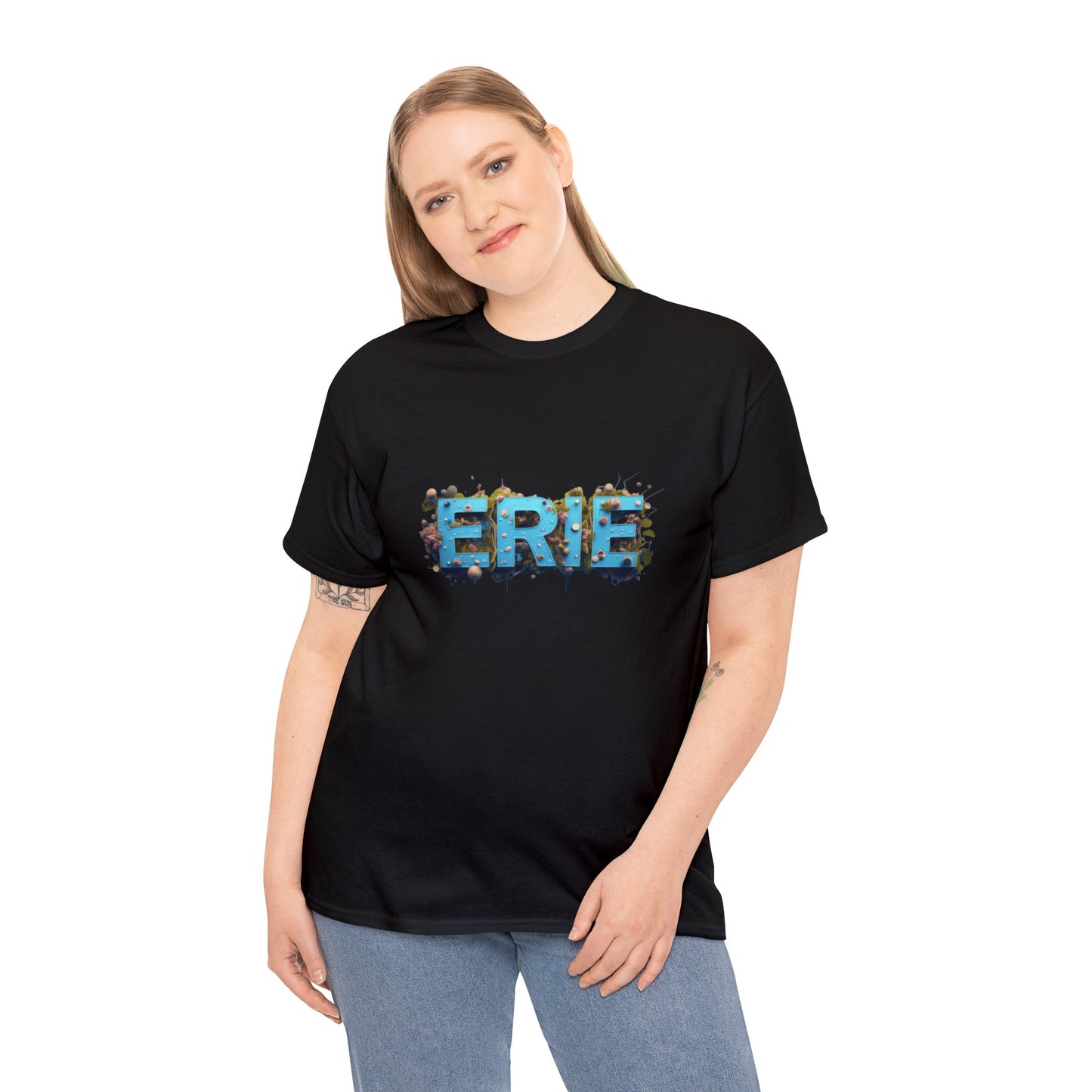 Unisex Heavy Cotton Tee, Mystic Maritime Mural of Erie