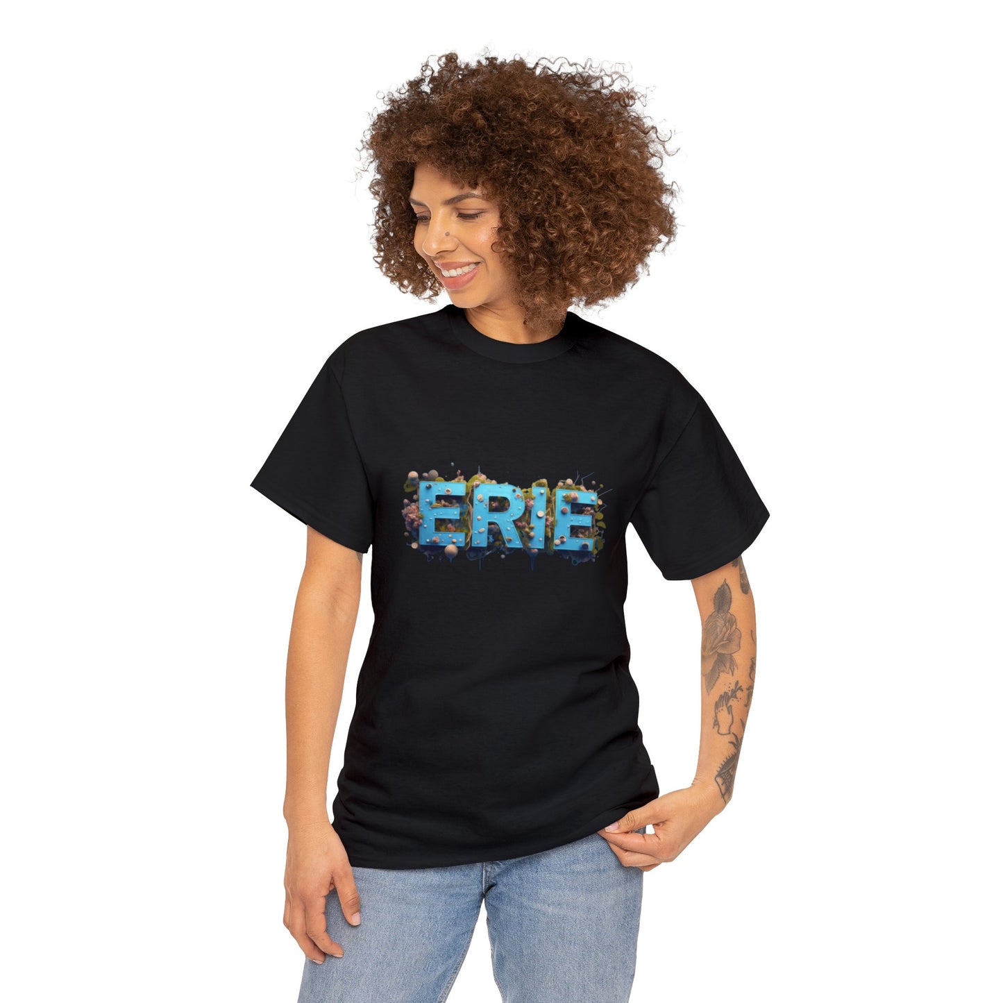 Unisex Heavy Cotton Tee, Mystic Maritime Mural of Erie